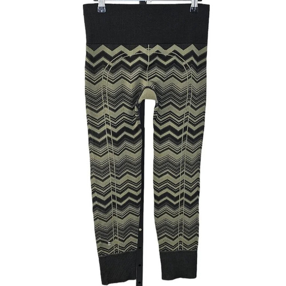 Lululemon Ebb To Street Pant Heathered Fatigue Green Size 6 Chevron Leggings - Picture 2 of 8